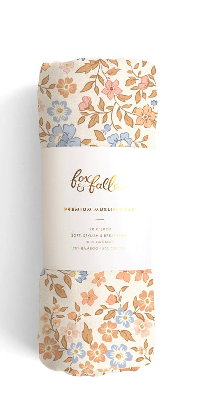‘Broderie’ Organic Muslin Wrap Swaddle
